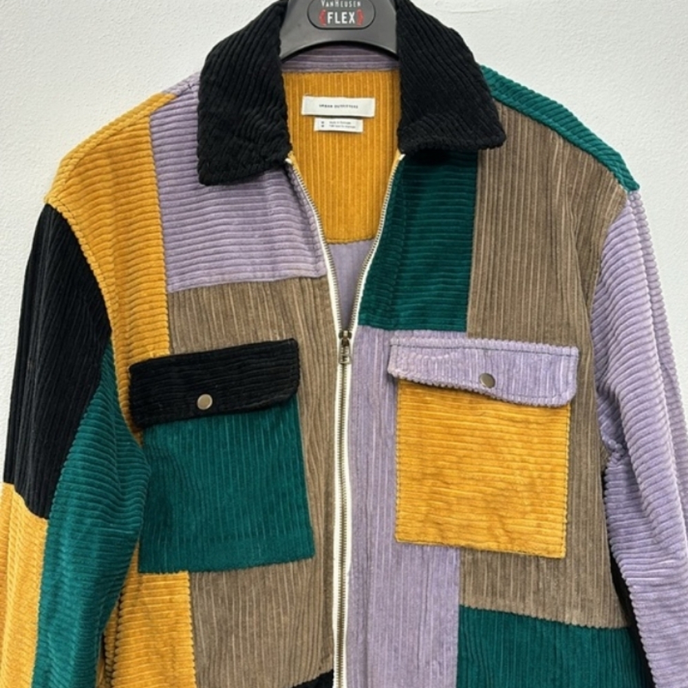 Urban Outfitters Patchwork Corduroy Jacket Size Medium Hipster - Picture 3 of 16